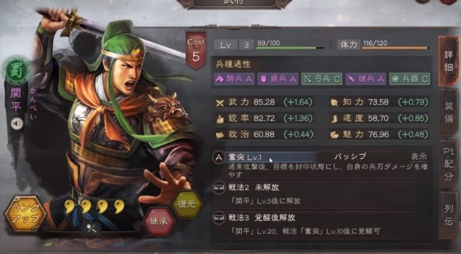 三国志真戦の武将キャラ